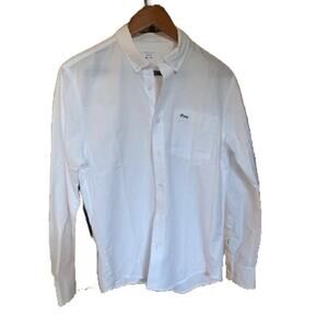 Arturo Calle-Semi Slim Fit-Button Down-Casual Shirt-White 100% Cotton-Men's-M